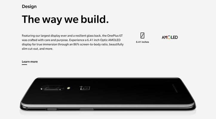 OnePlus 6T Smartphone