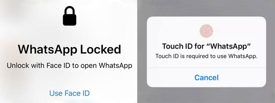 WhatsApp Locked Face ID or Touch ID