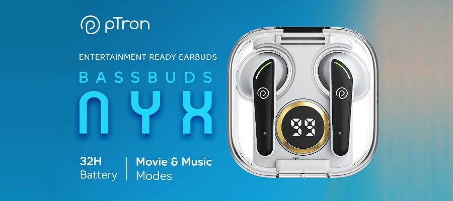 pTron Bassbuds NYX TWS Earbuds