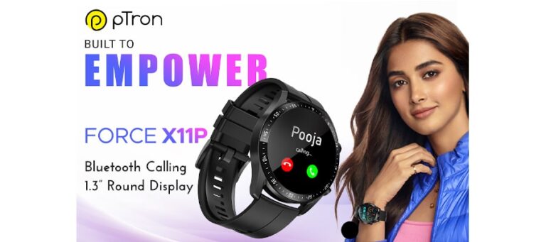 ptron xoto 7 bluetooth smartwatch with earphone